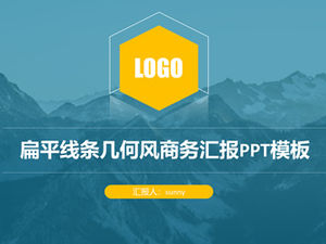 Linie simplă stil geometric afaceri afaceri albastru sumar raport șablon ppt