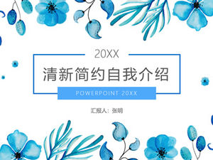 Cabang dan daun tanaman bunga kecil template resume ppt gaya sastra segar dan sederhana