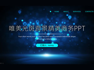 Schöne blaue Lichtfleck Hintergrundtechnologie Stil exquisite Business General Ppt Vorlage