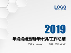 Mikro stereo wiatr biznes niebieski podsumowanie roku szablon planu ppt nowego roku