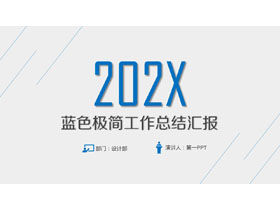 Blaue prägnante Schrägstrich-Hintergrundarbeitszusammenfassungsbericht-PPT-Vorlage