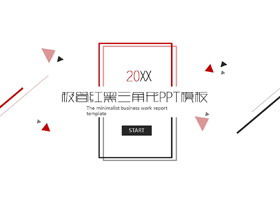 Modello PPT di affari di sfondo diagonale triangolo rosso e nero conciso