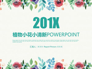 Małe świeże rośliny akwarelowe małe kwiaty raport podsumowujący pracę w stylu literackim szablon ppt