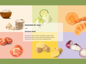 Colorful moda piccolo modello ppt tema cibo fresco