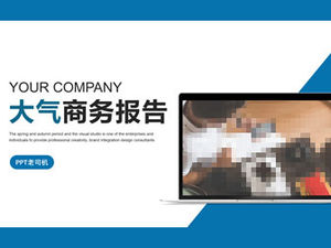 Modèle ppt de rapport de travail plat simple atmosphère de style géométrique