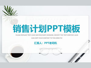 Atmosferico semplice piatto piccolo modello di piano di attività del piano di vendita fresco ppt