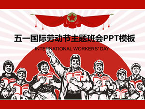 Radiant background laborer declaration may day labor day theme ppt template
