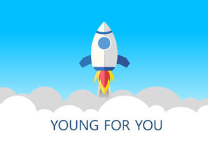 صاروخ صغير يطير إلى قالب تقرير ملخص العمل الشخصي بنمط السماء الكرتونية