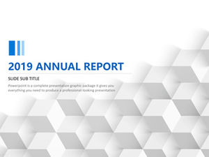 큐브 크리 에이 티브 우아한 회색 배경 플랫 스타일 유럽과 미국 스타일의 작업 요약 보고서 PPT 템플릿