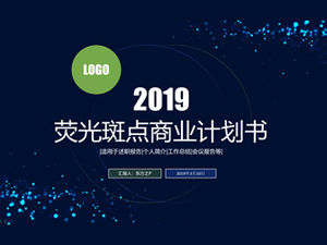 Modèle ppt de plan d'affaires simple plat bleu et vert belle tache lumineuse fond