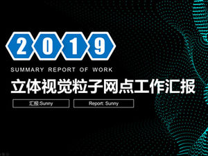 Stereo visi, partikel, latar belakang, latar belakang, ringkasan, rencana kerja, mikro, stereo, rencana ppt, template