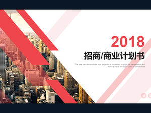 Wibrujący dynamiczny geometryczny graficzny kreatywny płaski biznesplan szablon ppt