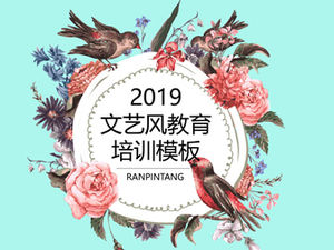 Roślin kwiat i ptak ilustracja styl literacki edukacja i szkolenie ogólny szablon ppt