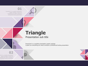 Segitiga kreatif fashion ungu gaya Eropa dan Amerika laporan ringkasan kerja template ppt