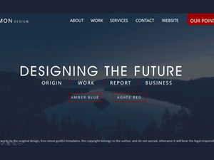 赤と黄色の2色の雰囲気のあるフラットなヨーロッパとアメリカのWebスタイルのシンプルなビジネスpptテンプレート