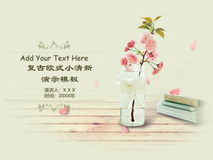 シンプルでエレガントなレトロなヨーロッパスタイルの小さな新鮮な個人的な要約pptテンプレート