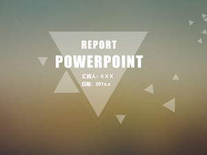 Fondo brumoso, líneas gráficas geométricas translúcidas, plantilla ppt de informe de trabajo de estilo iOS