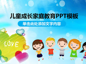 Enfants de dessin animé de couleur grandissant modèle ppt de leçon de parler de professeur d'éducation familiale