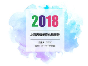 Suluboya moda düz yıl sonu özet raporu ppt şablonu