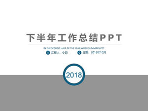 Minimalistyczny szablon ppt podsumowania pracy płaskiej firmy na drugą połowę roku