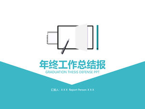 Bloc-notes dossier icône de thème de dessin animé simple plat petit modèle de rapport de résumé de travail frais