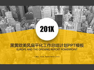 اللون الأصفر والأسود شقة النمط الأوروبي والأمريكي نموذج الأعمال ملخص خطة عمل قالب ppt