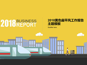 Modello di rapporto di sintesi del lavoro di stile del fumetto tema di viaggio d'affari