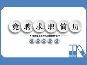 Modello di curriculum di curriculum di domanda di lavoro conciso blu in stile micro stereo