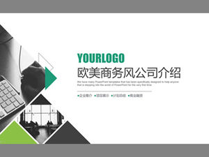 Geometric graphics cutting plan creative cover simple flat atmosphere European and American style business introduction ppt template