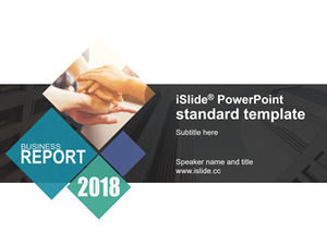 几何图形裁剪图纸精美卡通图片与图片业务工作报告ppt模板