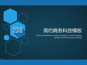 ヘキサゴンクリエイティブロングシャドウスタイルシンプルダークブルーワークレポートpptテンプレート