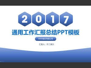 Altıgen degrade mavi yaratıcı basit ve zarif çalışma özeti raporu ppt şablonu