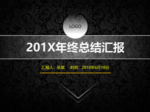 Fajna czarna koronkowa moda prosta szablon raportu podsumowującego pracę ppt