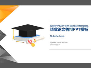 Doctor hat libro hoja de respuestas triángulo tridimensional creativo estilo de dibujos animados graduación respuesta plantilla ppt