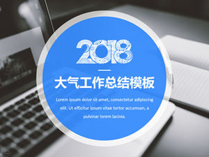 İş büyük resim arka plan daire yaratıcı kapak mavi gri özlü atmosfer çalışma özeti raporu ppt şablonu