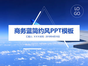 Modello ppt di report di riepilogo di lavoro aziendale piatto stile semplice grigio blu