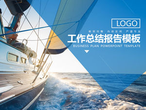 Viaggio a vela-blu e rosso semplice e pratico modello di piano di sintesi del lavoro ppt