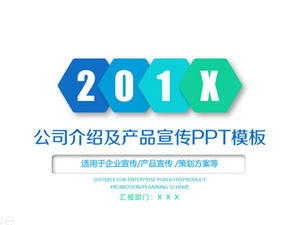 Pengenalan perusahaan atmosfer biru dan hijau angin segar dan template ppt promosi produk