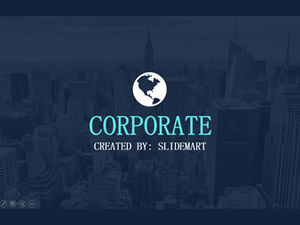 Zarif gri arkaplan iş mavi Avrupa ve Amerikan tarzı çalışma özeti raporu ppt şablonu