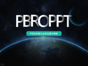 Gradiente palavra terra primeiro visual cobertura plana geral business work report ppt template