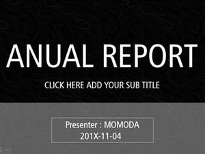 Linha enrugada sombreamento gráfico translúcido modelo ppt de relatório geral de negócios europeu e americano de alta qualidade