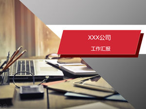 Gri kırmızı basit iş çalışma raporu ppt şablonu