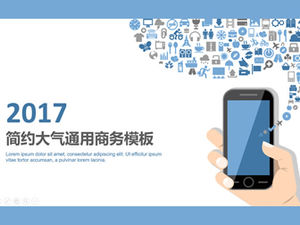 矢量卡通簡單平板手機通訊和應用程序應用移動互聯網技術ppt模板