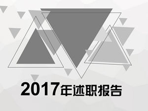 エレガントな灰色の低面風背景壊れた三角形のグラフィックと細い線クリエイティブな報告レポートpptテンプレート
