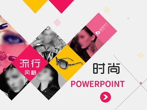 Gaya rambut dan desain pakaian menunjukkan template ppt gaya busana populer