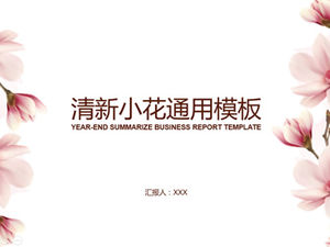 Modèle ppt de rapport de résumé de travail frais simple petite fleur de pêche rose