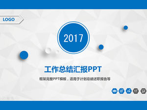 Düşük üçgen arka plan zarif gri ve mavi renk çalışma özeti raporu ve planı ppt şablonu