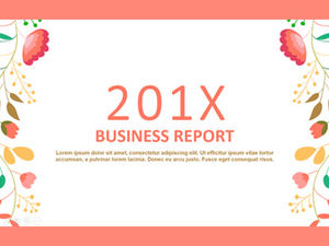 Vector vine flowers simple small fresh business work report ppt template