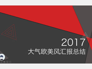 Czarno-czerwone elementy origami kreatywna atmosfera Europejski i amerykański styl biznesowy raport podsumowujący szablon ppt