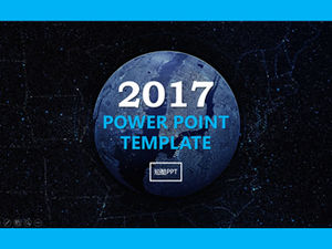 Blue earth beautiful interstellar starry mid-year summary report ppt template